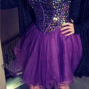 Sherri Hill purple formal dress with bodice size 8